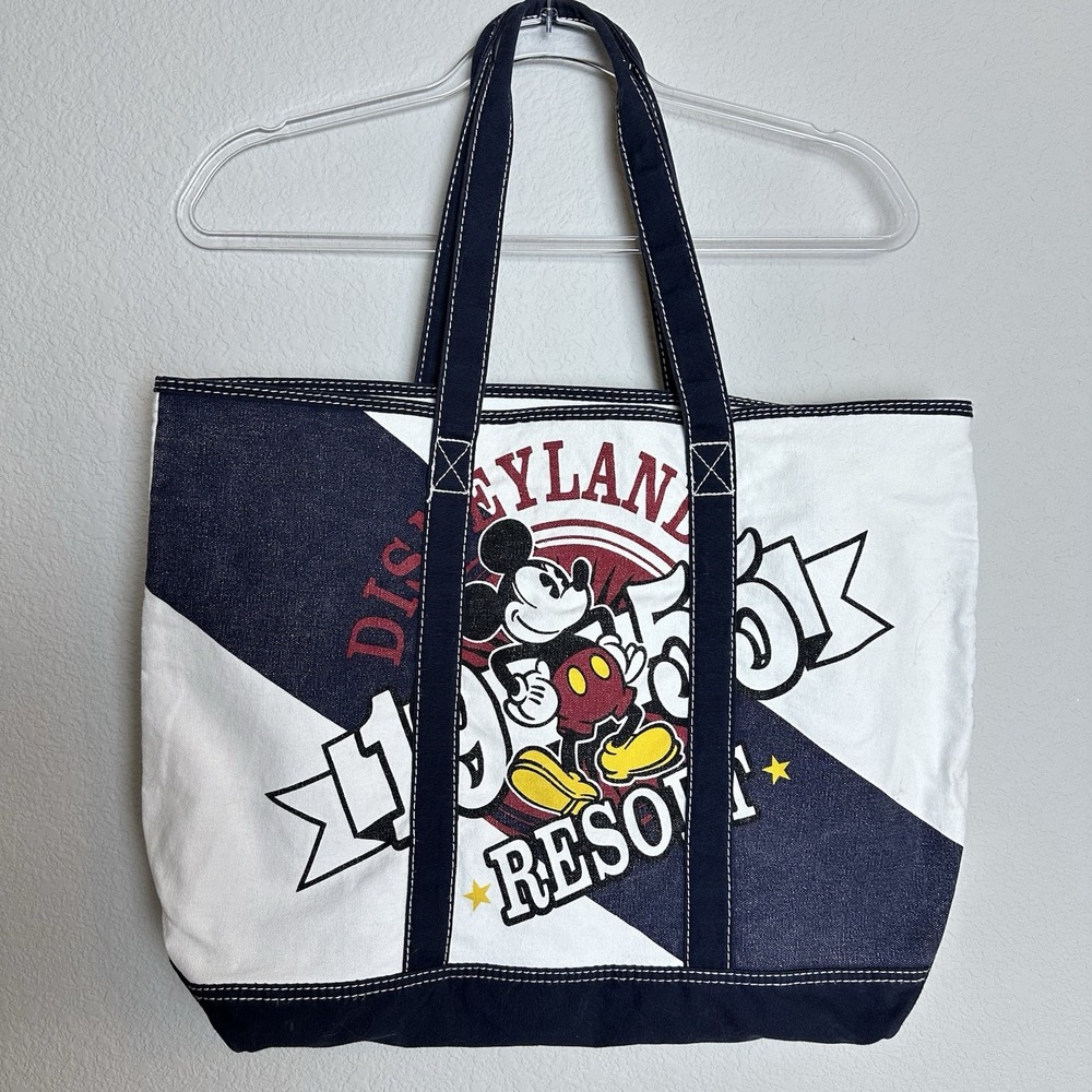 Vintage Disneyland Disney Resort Mickey Mouse Canvas Travel Bag Tote "1955" Logo - Picture 2 of 13